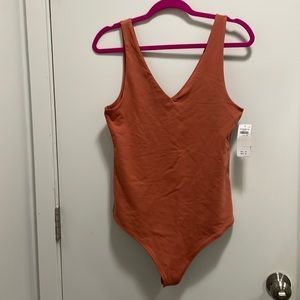 V neck double lined soft AF body suit